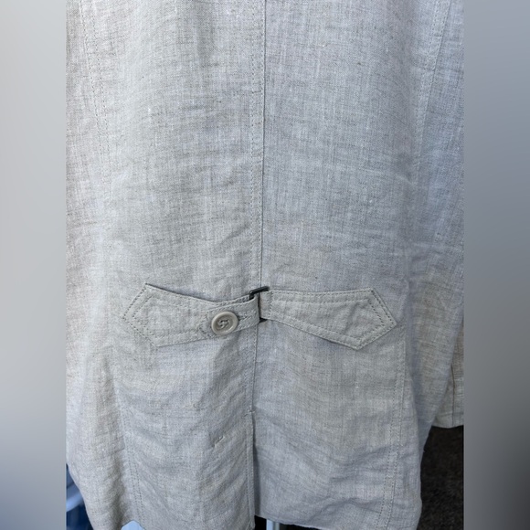 Studio Works 100% Linen Blazer Jacket in Neutral Natural Linen size XL - Picture 4 of 10
